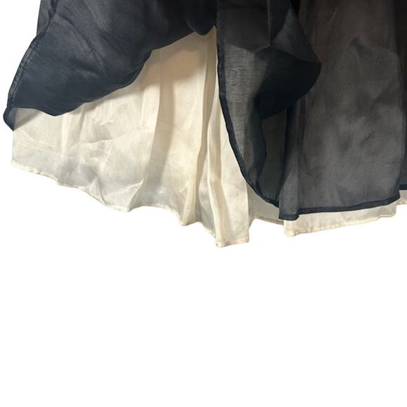 Max Mara Pianoforte Black Silk Strapless Tulle Tea Dress Women Sz IT 42 Sz US 8 - Picture 5 of 13